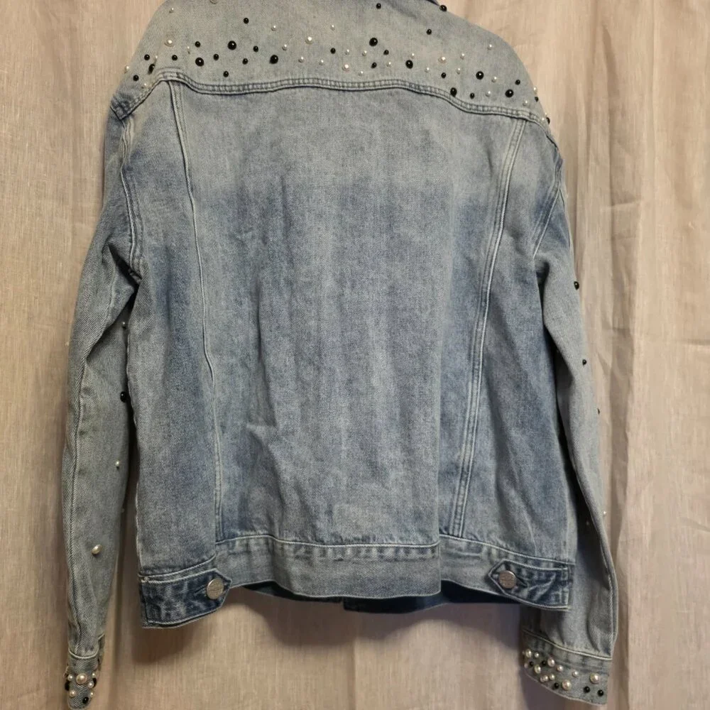 NWT - Homme Femme Unisex Pearl Denim Jacket - Picture 4 of 6